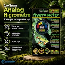 Sürüngen Terraryumları İçin Yuvarlak Analog Nem Ölçer Higrometre - Yapışkanlı - 5 Cm