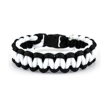 Siyah Beyaz Paracord Bileklik - Par0033 Çok Renkli