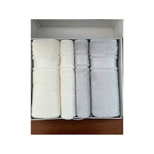 4 Parça Best Set 2 Ad. 90x150 Cm 2 Ad. 50x90 Cm Gri-krem