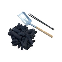 Mobilreyon Mangal Ateş Seti, 2 Kg Meşe Kömürü - 1 Adet Kömür Ateş Soba Küreği - 1 Adet Mangal M