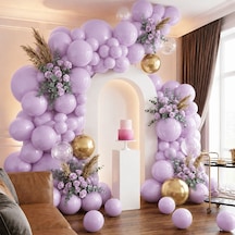Lila Renk Lateks Metalik Balon 30 Cm - 100 Adet