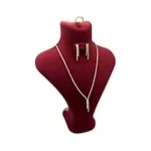 Yerli Üretim Londra Model Süet Kumaş Kırmızı Renk 28/ 22 Cm Kolye Sergileme Mankeni Çok Renkli
