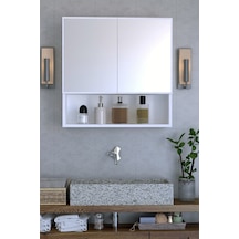 Life Aynalı Çok Amaçlı Aynalı Raflı Banyo Dolabı - Beyaz Diğer