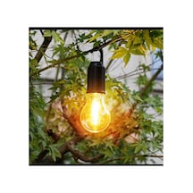 Taşınabilir Şarjlı Led Ampül Outdoor Kamp Bahçe Lambası 10w Askılı Kırılmaz Led Işık Sarı