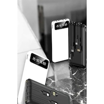 20.000 Mah Led Işıklı Lcd Ekran Usb Girişli Type-c Lightning Powerbank Gri - Siyah 41646878