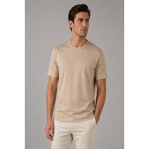 Bisse Bej Bisiklet Yaka T-shirt Ts26y26100 07