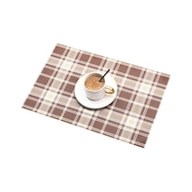 Ten Rengi Pratik Kırmızı Ekose Placemat Restoran Yıkanabilir Pvc Dayanıklı Yemek Paspaslar Çerçeve Teslin Amerikan Servis 56557040 Ten Rengi