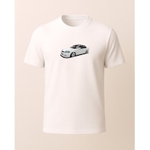 Civic Baskılı T-shirt 2 Beyaz
