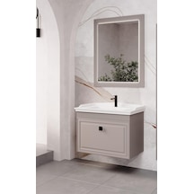 Denko Hana 80 Cm Bej Banyo Dolabı Takımı Beyaz