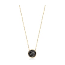 Cosar Silver 925 Ayar Zirkon Taşlı Yuvarlak Kolye Gold