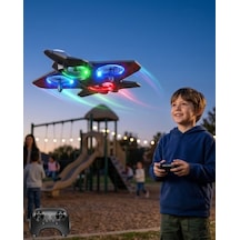 Uzaktan Kumandalı Led Işıklı Drone Uçak 360 Derece Dönüş Özellikli Oyuncak Drone Renkli