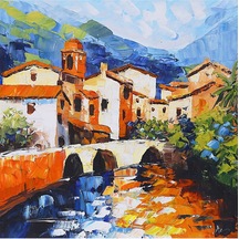 Manzara Doğa El Yapımı Yağlı Boya Tablo 76x75cm