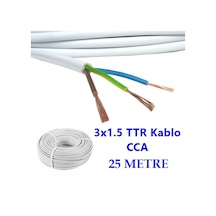 3x1.5 Cca Ttr Kablo Çok Telli 25 Metre Tam Kesit Kablo
