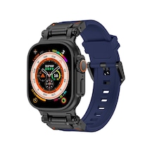 Ariatech Watch Ultra 49mm Clo- Krd-101 Titanyum Metal Başlıklı Silikon Kordon-siyah-mavi