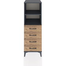 Hyperion Dolap 2 Raflı 4 Çekmeceli 44x44x134 Antrasit-çam Antrasit