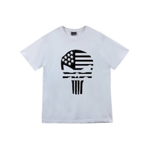 Kuru Kafa Baskılı Unisex %100 Pamuk T-shirt Beyaz