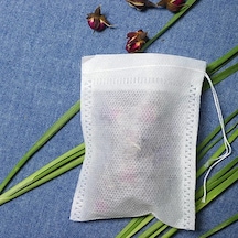 Honeybeeshop 100 Adet Beyaz Çay Filtre Torbası - Non-woven Kumaş Askılı Poşetler