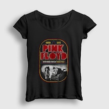 Presmono Kadın Atom Heart Mother Pink Floyd T-shirt Siyah