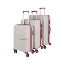 Mçs Üçlü Polipropilen Valiz Seti V374 S21yy1000006-set 00434 Kemik/koyu Pudra Çok Renkli