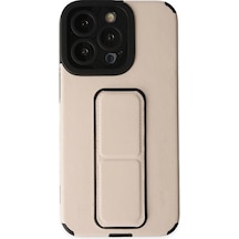 Apple Uyumlu iPhone 13 Pro Kılıf Mega Standlı Silikon Altın