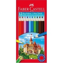 Faber-castell 12 Renk Tam Boy Kuru Boya Kalemi Karton Kutu 12 Adet Canlı Renkler Diğer