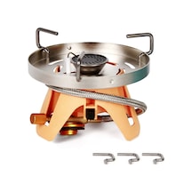 Açık Kamp Yürüyüş Seyahat İçin 1200w Kamp Soba Mini Sırt Çantasıyla Soba Altın - Gümüş