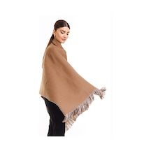 Çift Taraflı Ekoseli Yünlü Omuz Şalı - 70x190cm - Kışlık Şal 001