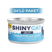 Gimcat Shinycat Jöle İçinde Ançuezli ve Ton Balıklı Kedi Konservesi 24 x 70 G