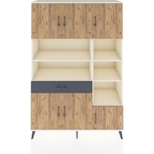 Hyperion Dolap 10 Raflı Tek Çekmeceli 6 Kapaklı 132x44x195 Aytaşı-çam/antrasit Atlas Çam/antrasıt