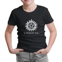 Supernatural Logo Siyah Çocuk Tshirt