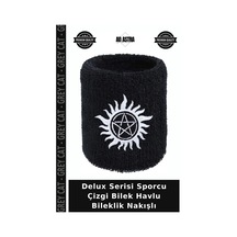 Delux Serisi Sporcu Çizgi Bilek Havlu Bileklik Nakışlı Çok Renkli