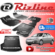 Corolla Uyumlu 3D Paspas+Bagaj Havuz Siyah Sedan 2007-2013 Arası Rizline