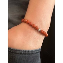 Kırmızı Jasper Doğal Taşlı Bileklik Vega Serisi Kırmızı