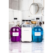 3'lü Banyo Seti Deterjan Kavanozu 3000ml, Yumuşatıcı Şişesi 1,5 Lt, Sıvı Deterjan Şişesi 1,5 Lt Cam Şeffaf