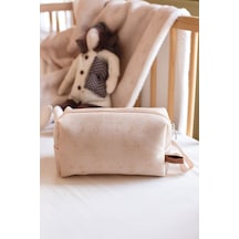 Kirli Temiz Islak Organizer Çantası Solid Bej Bebek Çocuk Kıyafet Çamaşır Anne Makyaj Alezli Çanta