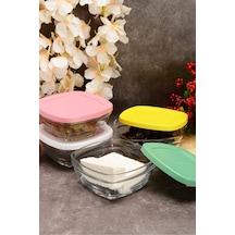 Pudding Kapaklı Cam Saklama Kabı 4lü