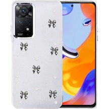 Newface Xiaomi Redmi Note 11 Pro Fiyonk Desenli Kapak - Desen 8 Beyaz