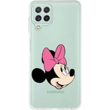 Samsung Uyumlu Galaxy A22 Kapak Minnie Mouse Tasarımlı Şeffaf Silikon Kılıf