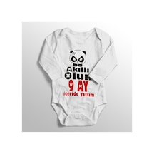Babylimon Bebek Beyaz Akıllı Olun 9 Ay Içeride Yattım Baskılı Zıbın Beyaz - 132207839 Beyaz