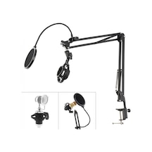 Jms Canlı Yayın Stüdyosu Konuşma Kaydı İçin Çok Fonksiyonlu Mikrofon Tutucu Braketi Ve Masa Klipsi