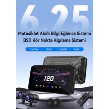 Kör Noktalı 6.25'' Lastik Basınç Sensörlü 2k Full Hd Motosiklet Kayıt Ve Navigasyon Sistemi