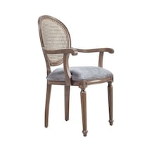 Madalyon Kolçaklı Hazeranlı Ahşap Klasik Sandalye Açık Ceviz