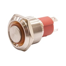 Motorobit 19D-G1-E 19Mm Çıkık Yaylı Işıklı Metal Buton - Sarı