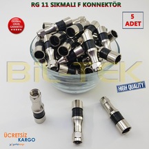 Rg 11 Sıkmalı F Konnektör 5 Adet