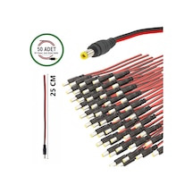 50 Adet Dc Power Jack Kablosu 25 Cm Düz Erkek Çoklu Set Kamera Modem Led Adaptör Güç Bağlantı Kablosu