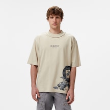 United4 Unıted4 Erkek Krem Modal Karışımlı T-shirt Gri