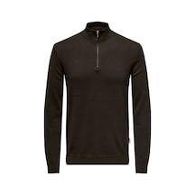 Only & Sons Onswyler Lıfe Reg 14 Half Zıp Knıt Noos Erkek Brown Kazak - 22021264 Brown