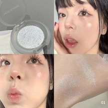 Tek Renkli Mat Beyaz Vurgulayıcı Paleti Kalıcı Yüz Şekillendirici Gölge Doğal 01 C01