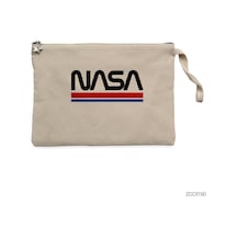 Zepplin Giyim Nasa Red Blue Clutch Astarlı Cüzdan / El Çantası Krem