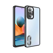 Xiaomi Redmi Note 10 Pro Kılıf Kamera Lens Korumalı Logo Gösteren İnce Hafif Pazarplus Siyah